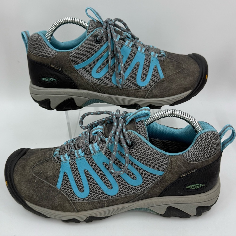 Keen Dry Verdi WP Gray & Electric Blue Hiking Shoes Gray Blue Women’s Size 9 - Picture 3 of 10